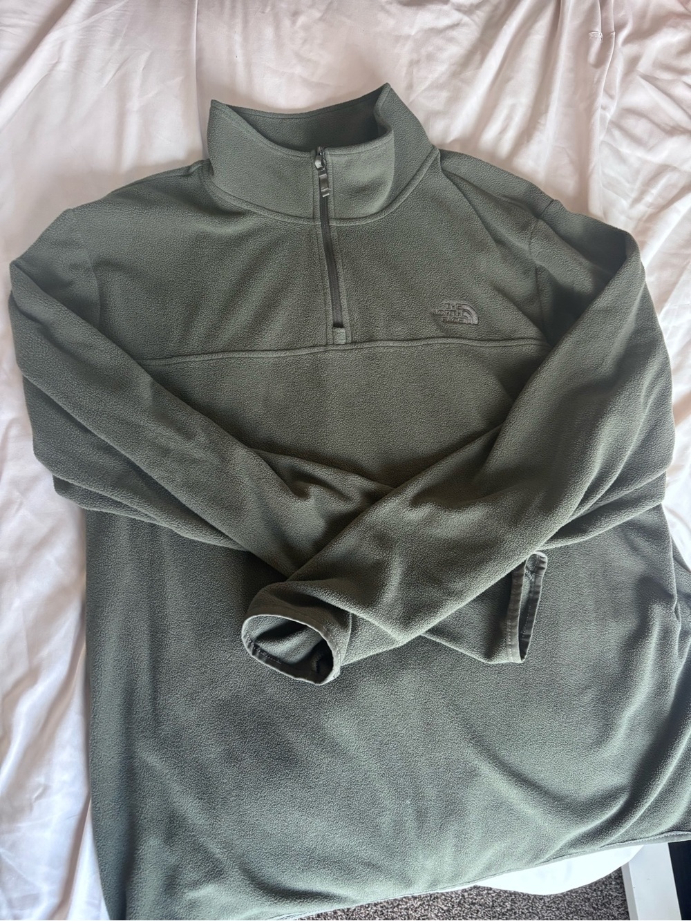 The North Face Olive Green Fleece Pullover (Men's XL)
